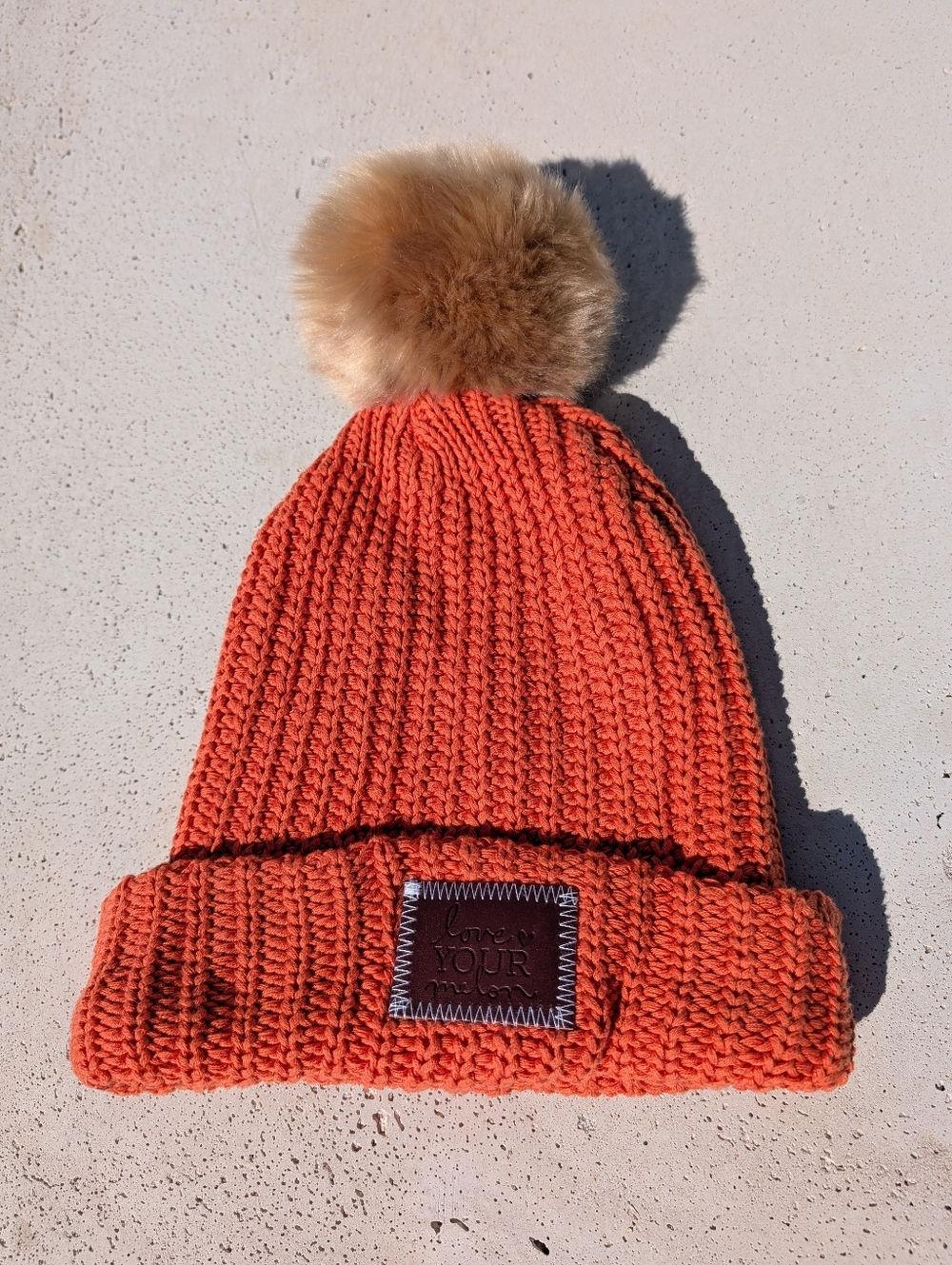 Love Your Melon Orange Pom Beanie Hat